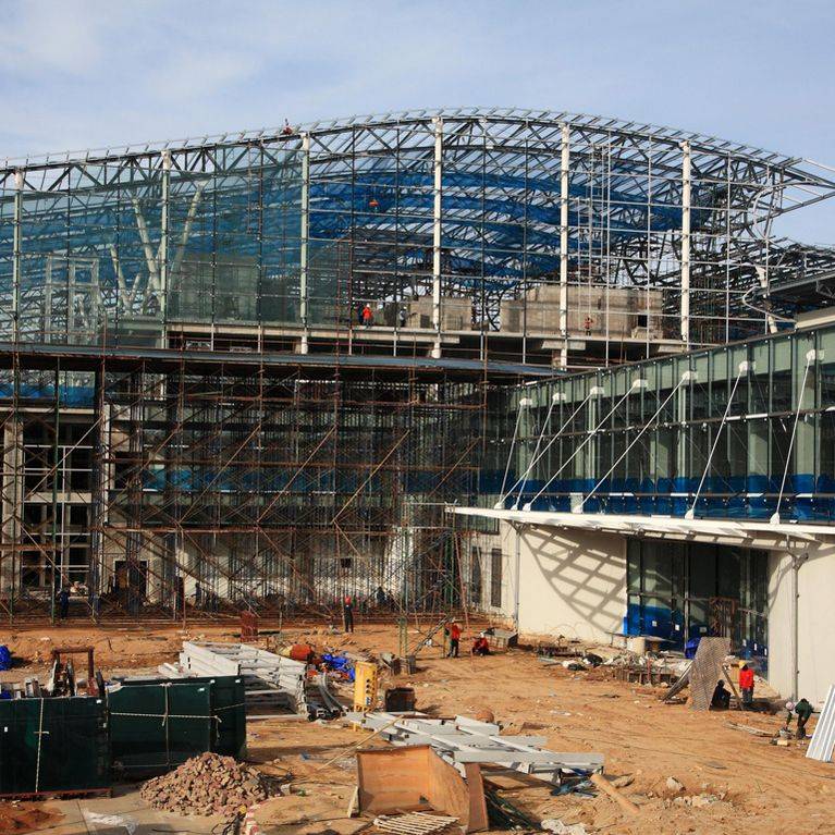 Construction of airport terminal photograph